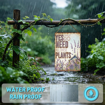 Funny Garden Metal Signs, Vintage Outdoor Wall Decor 8x12 Inch | Yes I Really Need All These Plants, Weatherproof Aluminum Sign for Patio Yard Greenhouse, Gift For Gardeners