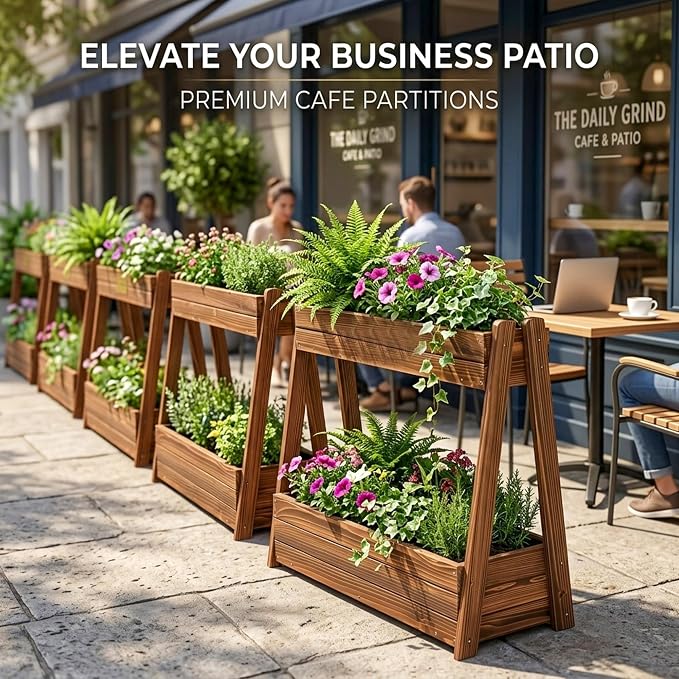 36" 2-Tier Fir Wood Elevated Raised Garden Bed | Fir wood tiered planter with 23" vertical growing space, drainage holes, liner, and no-bend height for patio or balcony
