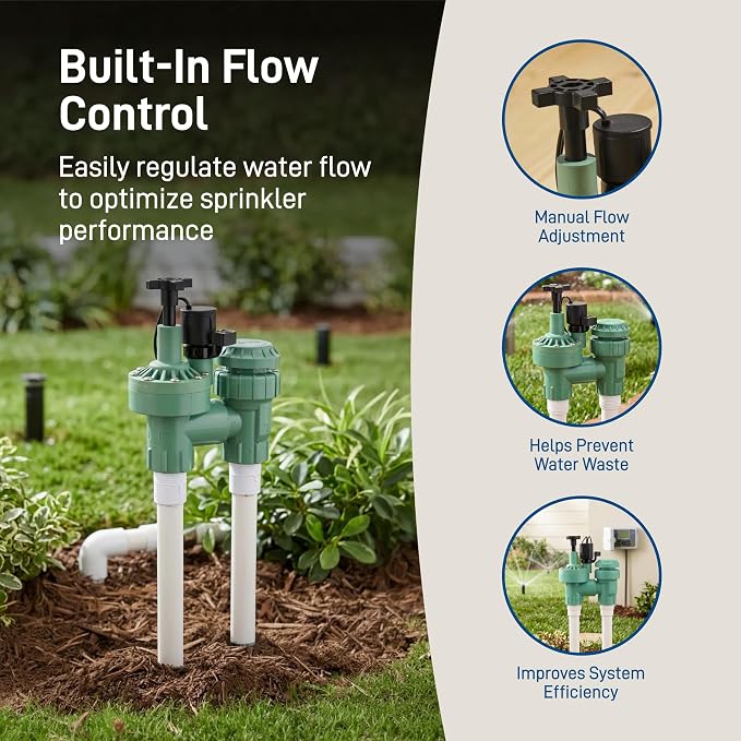 1-Pack Orbit 57623 3/4" FPT 100 Series Anti-Siphon Automatic Sprinkler Valve with Flow Control