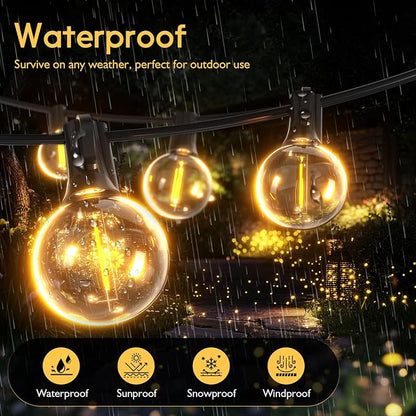 Outdoor String Lights 100ft LED Hanging Globe Patio Lights with G40 Shatterproof Bulbs(34+3 Bulbs), Spring Easter Gift for Men Women Waterproof Connectable Hanging Light Outdoor Decor Garden Backyard
