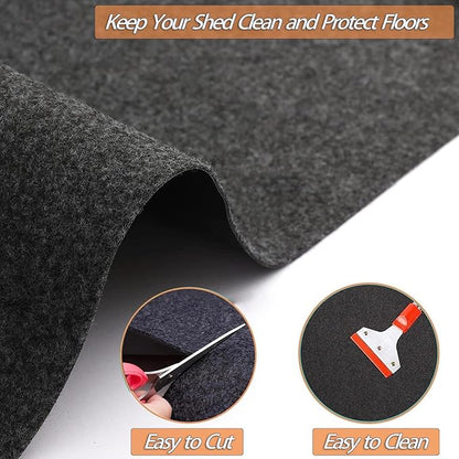 10 x 12 FT Outdoor Storage Shed Mat, Waterproof Storage Shed Flooring Mat, Anti-Slip Patio Furniture Floor Scratch Prevention Mat, Dustproof Outdoor Carport Mat