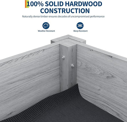 72x 23x30IN Raised Garden Bed Outdoors with High Legs & Hooks, Non-Woven Liner, Elevated Wooden Large Planter Box for Backyard, Patio, Balcony w/Divider Panel, 6 Legs, 300lb Capacity