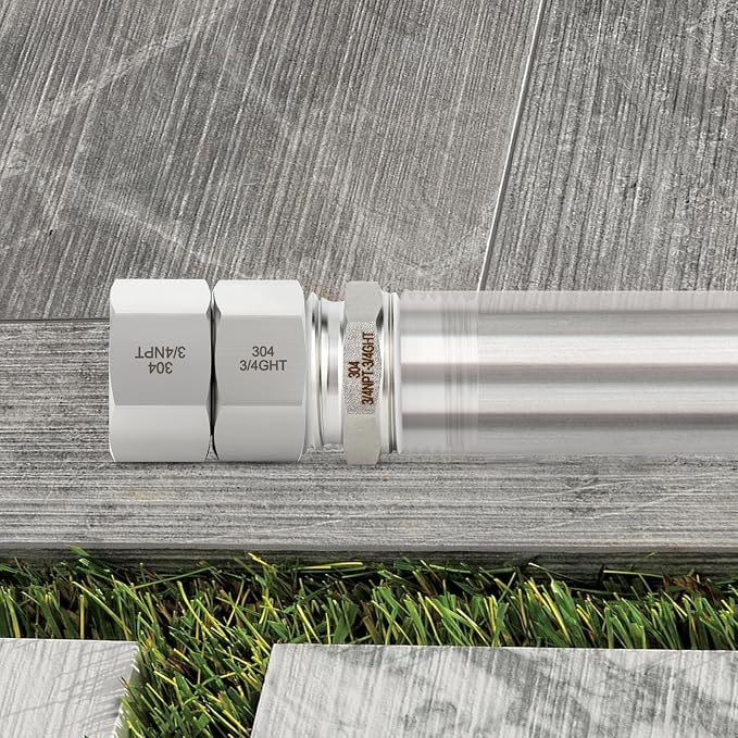 TAISHER 1PCS 304 Stainless Steel Garden Hose Adapter, 3/4" GHT Female x 3/4" NPT Female Swivel Garden Hose Connector with Washers