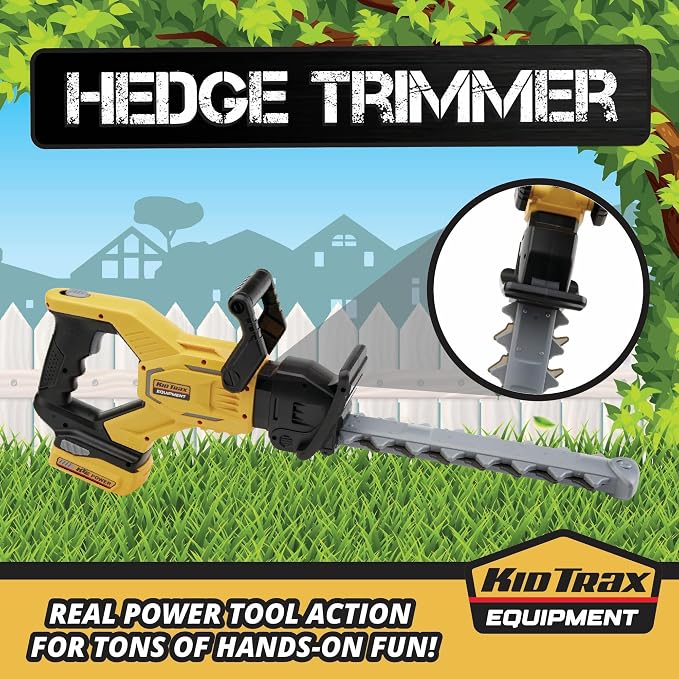 Kid Trax Hedge Trimmer Construction Toys - Outdoor Toys, Gardening Tools, Tools for Kid, Hedge Trimmer Cordless, Kids Toy, Pretend Play, Realistic Appearance & Sounds, Girl and Boy Toy Age 3+