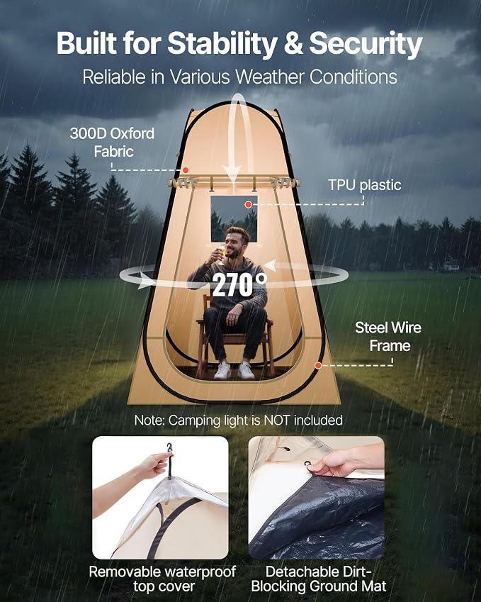 VEVOR Pop up Sports Tent, 8 Sizes Optional Clear Bubble Tent for 1-6 Person, Waterproof Outdoor Pod with Floor Mat & Top Cover, Garden Igloo Dome Tents Camping Shelter for Sports Watching