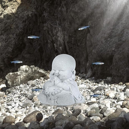 Prayer Buddha Statue for Home, Little Buddha Feng Shui Decor for Zen Garden, Sandstone Small Laughing Buddha Statue for Good Luck Decorations, Zen Decor for Home Outdoor Garden Office (Prayer Buddha)