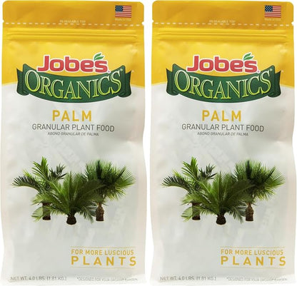 Jobe’s Organics Granular Fertilizer, Organic Fertilizer for Palm Trees and Plants, 4 lbs Bag (Pack of 2)