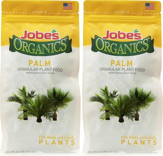 Jobe’s Organics Granular Fertilizer, Organic Fertilizer for Palm Trees and Plants, 4 lbs Bag (Pack of 2)