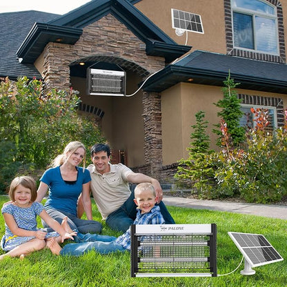 Solar Bug Zapper Outdoor, 4500V Mosquito Zapper with 10ft Cable, Rechargeable Electric Bug Zapper with 10W Solar Panel, Waterproof Fly Insect Mosquito Trap for Backyard, Patio, Garden, Balcony