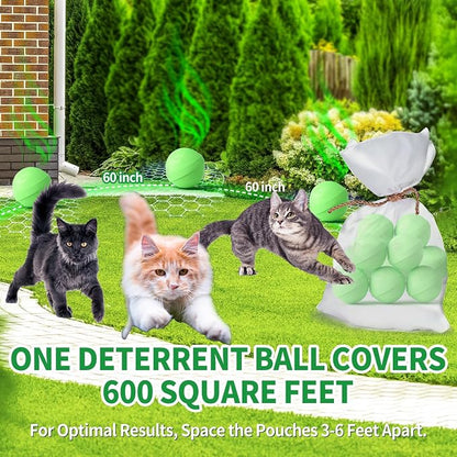 Ponal Cat Deterrent Outdoor, Natural Peppermint Oil Cat Repellent Outdoor Indoor, Mulch & Flower Permanently Against Scratch and Chew, Keep Cats Off Lawn, Yard, Garden, Keep Cats Away, 10 Pack, Green