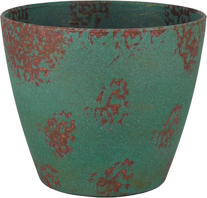 Classic Home and Garden by Growscape Vogue Planter Pots (8” Patina Copper) | Hand-Painted Finish Plant Pots, Lightweight Indoor Outdoor Planter, UV-Resistant, Great for Patio, Home & Garden Decor Accent
