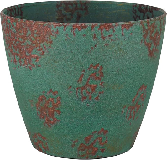 Classic Home and Garden by Growscape Vogue Planter Pots (8” Patina Copper) | Hand-Painted Finish Plant Pots, Lightweight Indoor Outdoor Planter, UV-Resistant, Great for Patio, Home & Garden Decor Accent