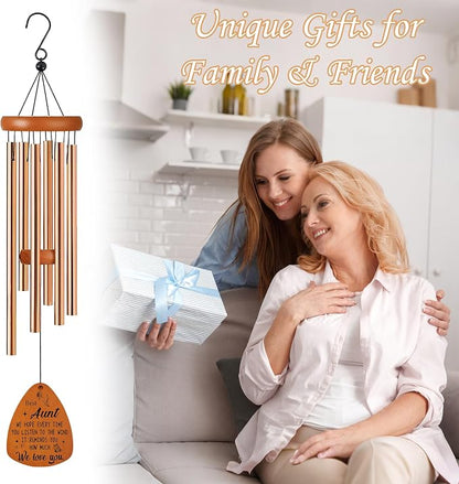 Aunt Wind Chime for Outside: Thoughtful Birthday Christmas Thank You Gifts for Aunt, Outdoor Metal Wind Chimes, Home Garden Patio Yard Decor