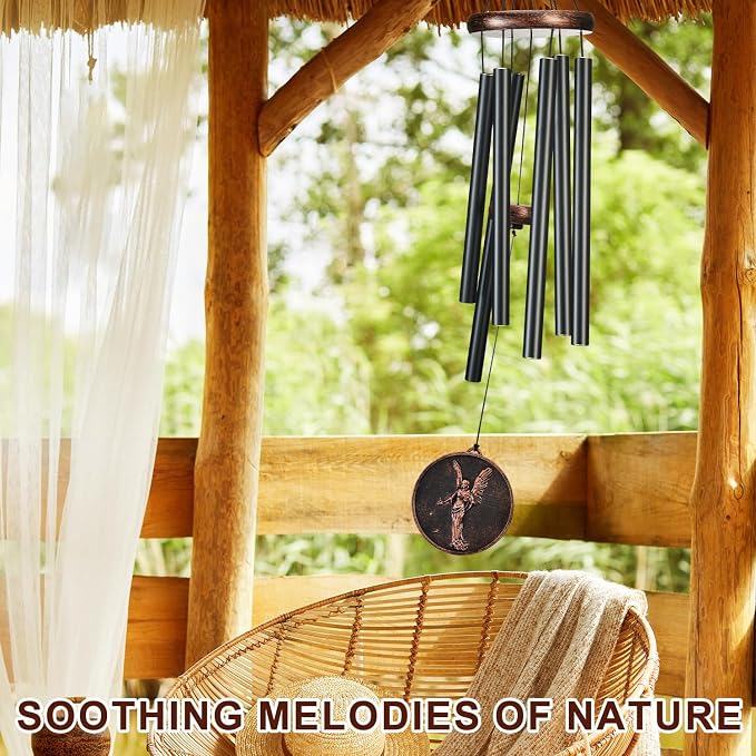 Wind Chimes for Outside, Vintage Angel Deep Tone Wind Chime Outdoor Clearance, Memorial/Festivals/Birthday Gift for Mom Dad Women Grandma, Home Garden Patio Decor (34" Angel)