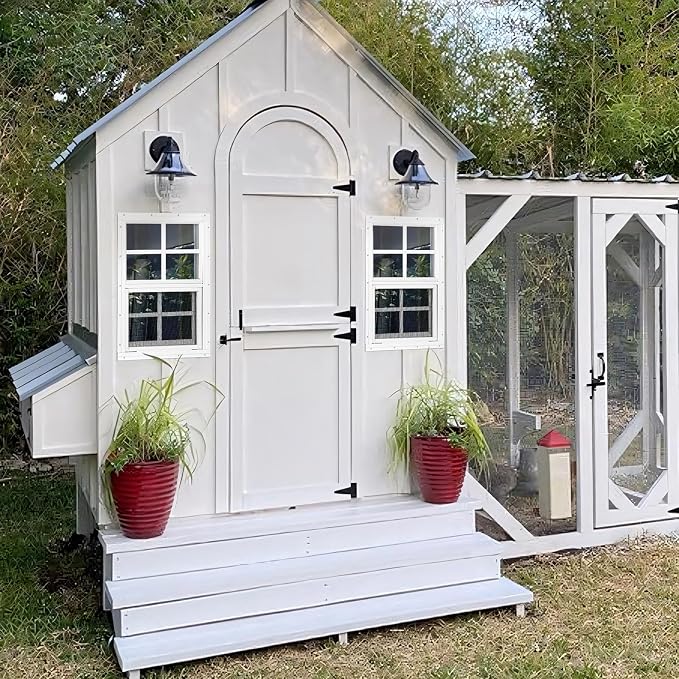 Shed Windows 2 Pack, Chicken Coop Windows 14" x 21" White | Flush Mounted Small Windows with Tempered Glass and Fiberglass Screen for Shed, Barns, Playhouse, Household, Garage