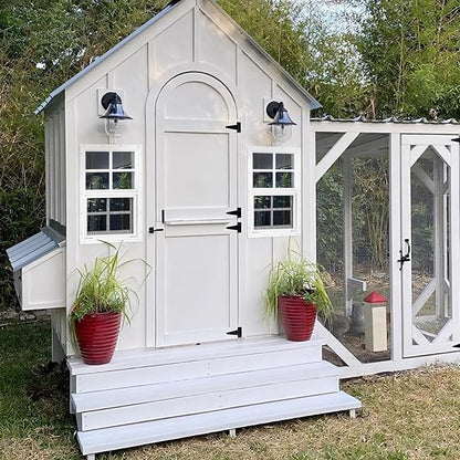 Shed Windows 2 Pack, Chicken Coop Windows 14" x 21" White | Flush Mounted Small Windows with Tempered Glass and Fiberglass Screen for Shed, Barns, Playhouse, Household, Garage