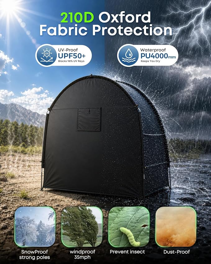 Bike Storage Shed Tent,Bike Cover Waterproof Outdoor Storage Shed with 210D Oxford Fabric PU4000 for 2-3Bikes,Portable Bicycle Shelter for Motorcycle,Garden Tools,Lawn Mower