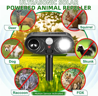 Sonic Fortress Pro Deer Repellent Devices Racoon Repellent Outdoor Squirrel Fortress Pro Animal Repeller Cat Deterrent with Motion Sensor Light to Scare Rabbit Skunk Fox for Yard Garden (4)