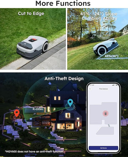 ANTHBOT Genie1000 Robot Lawn Mower - NO Wire, Full Band RTK+4-Eye Vision Robotic Lawnmower for 1/2 Acre, Auto Mapping, Multi-Zone Management, Accurate Obstacle Avoidance, Intelligent Path Planning