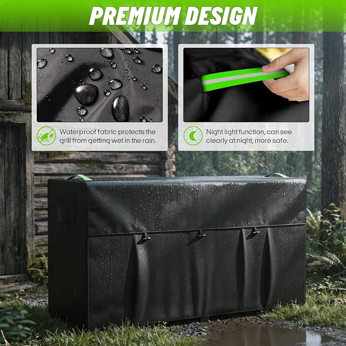 8ft Firewood Rack Cover, 600D Outdoor Waterpoof Log Rack Cover | Front Roll-up Openings, Reflective Handles, Retaining Clips, Air vents, Firewood Rack Cover ( Cover Only) , 95x25x45"