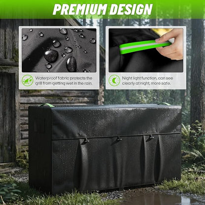 8ft Firewood Rack Cover, 600D Outdoor Waterpoof Log Rack Cover | Front Roll-up Openings, Reflective Handles, Retaining Clips, Air vents, Firewood Rack Cover ( Cover Only) , 95x25x45"