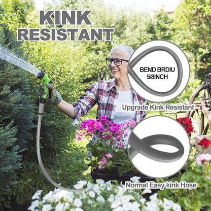 YOTOO Heavy Duty Hybrid Garden Lead in Water Hose 5/8-Inch by 3-Feet 150 PSI, Kink Resistant, All-Weather Flexible with Swivel Grip Handle and 3/4" GHT Solid Brass Fittings, Gray