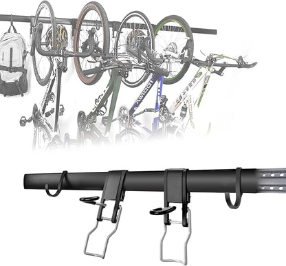 Wall Bike rack, Fits Max 3 Inch for Mountain Bike eBike, 110 lbs Weight Capacity, with Extra Helmet Hook, Modular Hook Track Design Heavy duty Wall mount Bicycle Hanger for Garage Storage