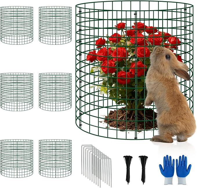 6 Pack 12x14 Inch Plant Protector from Animals, Wire Plant Cages Mesh Garden Plant Protector, Sturdy Wire Cloche Plant Protectors for Keeping Animals Bunny Chicken Squirrels Out
