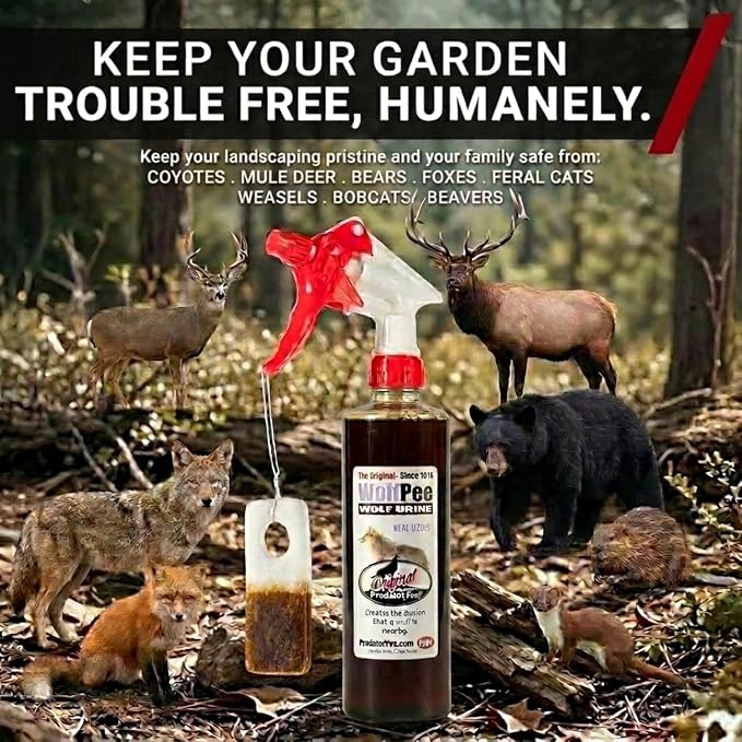 PredatorPee Original Wolf Urine 16oz Spray Bottle Combo with ScentTags