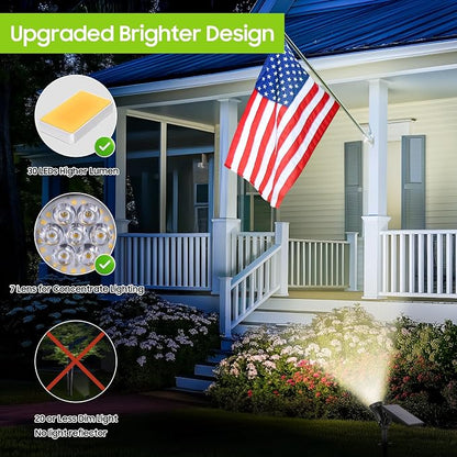 800 Lumens Solar Powered Spot Lights Outdoor - Adjustable Solar Flood Lights with 30 LEDs, 3 Modes, IP65 Waterproof, Solar Light for Landscape, Yard, Garden, Driveway, Tree, Wall(Warm White, 12-Pack)