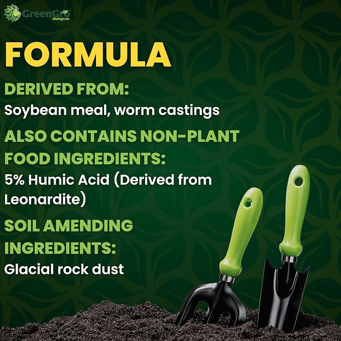 GreenGro Earthshine | Fortified Biochar & Humic Acid Soil Amendment | Glacial Rock Dust + Worm Castings | Recycle Old Soil, Boost Compost Tea & Mycorrhizae | Indoor & Outdoor | 5 lb