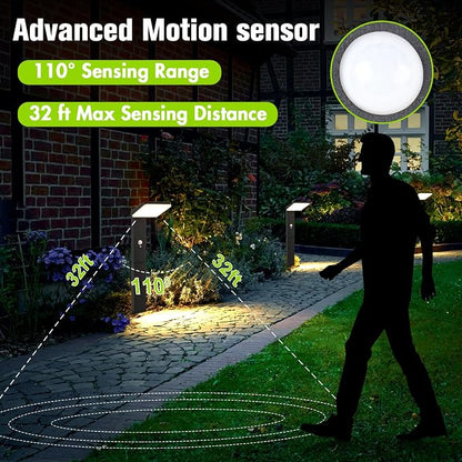 Solar Pathway Lights Outdoor, Larger 20" Super Bright 600LM Motion Sensor Solar Path Light, Die-Cast Aluminum, 72 LED, Waterproof, 3 Modes Dusk to Dawn Garden Driveway Walkway