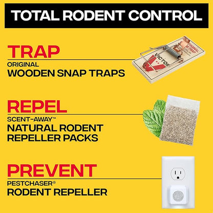 Victor Metal Pedal Mouse Traps, 12-Pack, Reusable Wooden Snap Traps | FSC Certified Wood, Indoor Mice Control Pest Elimination, Rodent Killer Control, Clean & Quick Trapping, Mice Traps for House