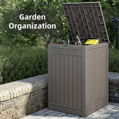 LHBGO Package Delivery Box for Outside, 48 Gallon Storage with Lockable Secure, Large Double Wall Resin Outdoor Package Delivery Waterproof Deck