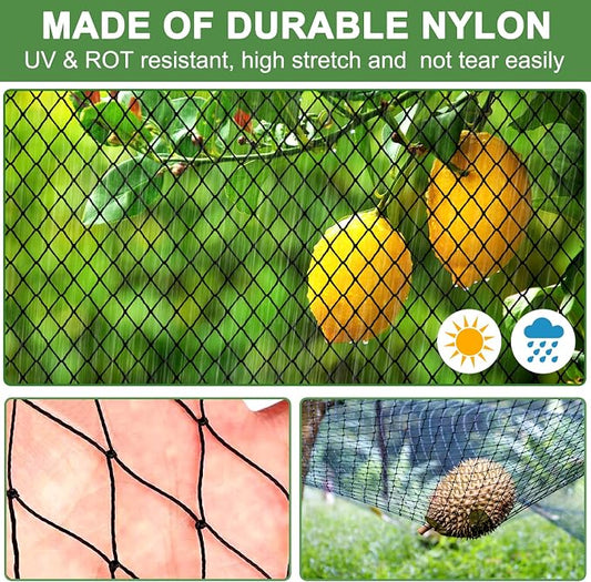 DQS Bird Netting for Garden Protection - 25x25ft Poultry Netting for Chicken Coop, 1” Mesh Heavy Duty Garden Net, Fruit Tree Netting for Blueberry Bushes, Vegetable Against Squirrels, Deer