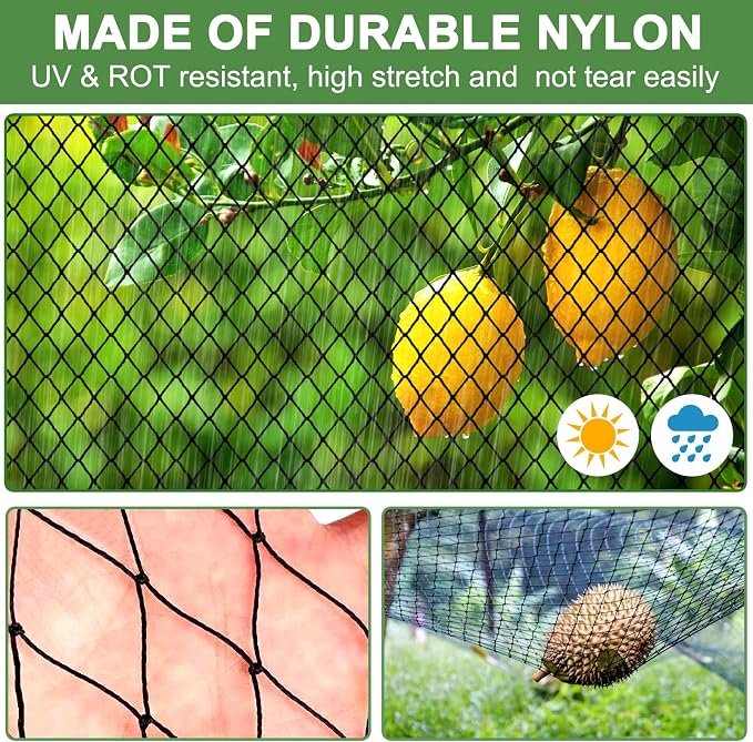 Bird Netting for Garden Protection - 25x100ft Poultry Netting for Chicken Coop, 1” Mesh Heavy Duty Garden Net, Fruit Tree Netting for Blueberry Bushes, Vegetable Against Squirrels, Deer