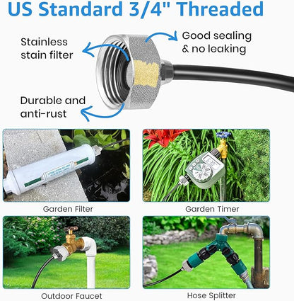 MIXC Misters for Outside Patio, 75FT (23M) Misting Line+23 Mist Nozzles+3/4" Brass Adapter, Outdoor Misting Cooling System for Patio Backyard Garden Greenhouse Horse Corral