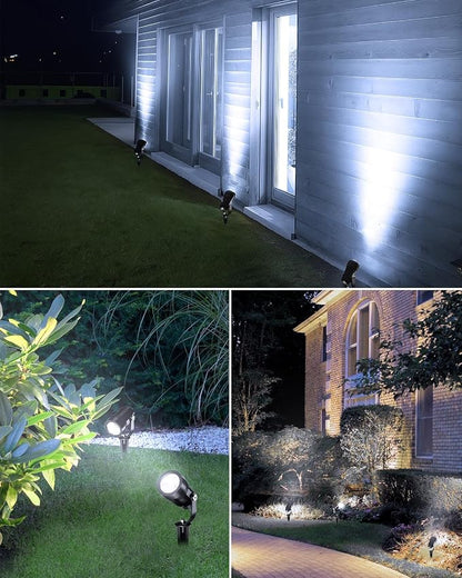 HIBOITEC All-in-One 5W Low Voltage Landscape Lights, 12 Pack LED Landscape Lighting Kit with Transformer, 100FT Wires and Connectors, Waterproof Outdoor Spot Lights for House Yard Trees Garden, 5000K