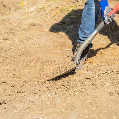 Radius Garden 58-in Long Handle Round Point Digging Shovel, Steel Shovel Head with Fiberglass Shaft
