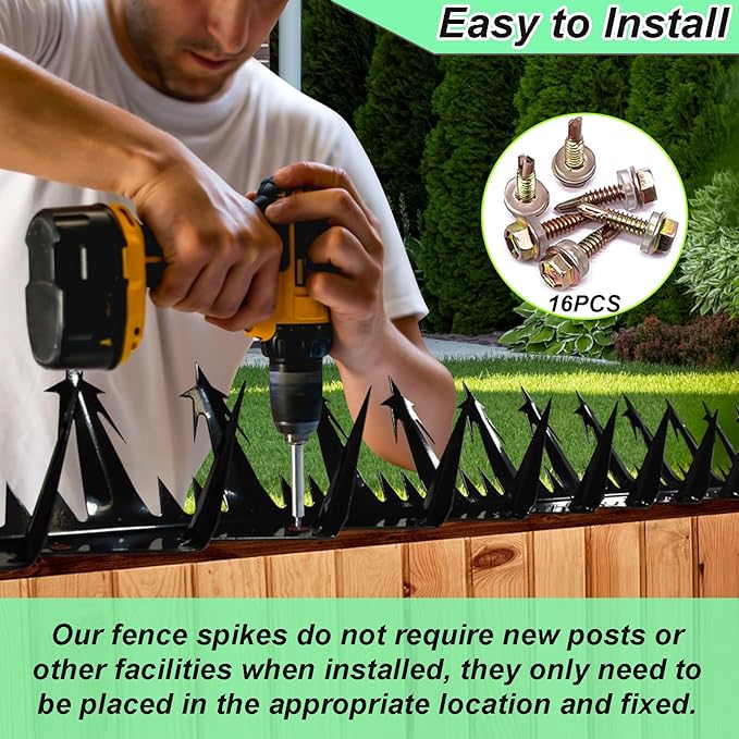 Heavy Duty Metal Fence Spikes-Anti Climb Security Spikes for Fence and Wall-Intruder and Animal Deterrent（Size74 inches）