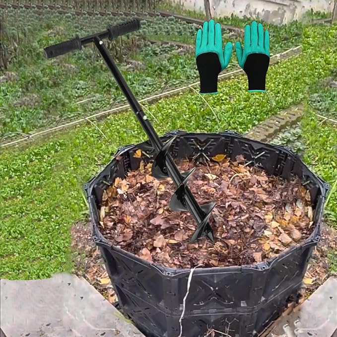 Compost Turning Tool,Compost Stirring Tool,Compost Aerator Tool Turner and Mixing Tool for Outdoor Compost Tumbler Bins Bags