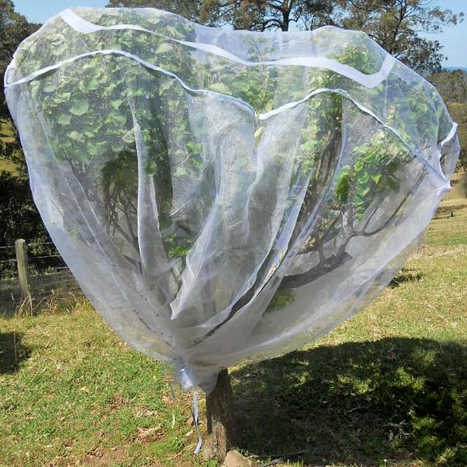 Zippered Caterpillar Sleeve, Milkweed Plant Netting, Garden Netting Plant Covers Bird Net with Drawstring, 24 inch Square Top, 48 inch Drop