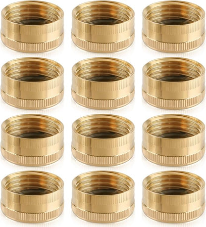 12PCS 3/4" Garden Hose Cap Garden Hose Connector Brass Cap with Washer Female Fitting Cap