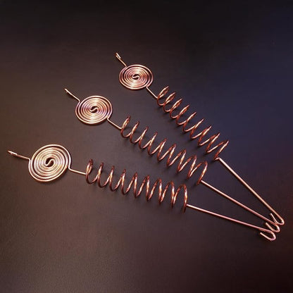 Premium Electroculture Copper Gardening Antenna Kit (3-Pack) – Tesla Coil Stakes for Vegetable Gardens, Houseplants & Indoor Flowers. Thick, 10-Gauge 99% Copper Wire, Eco-Friendly Growth Boosters