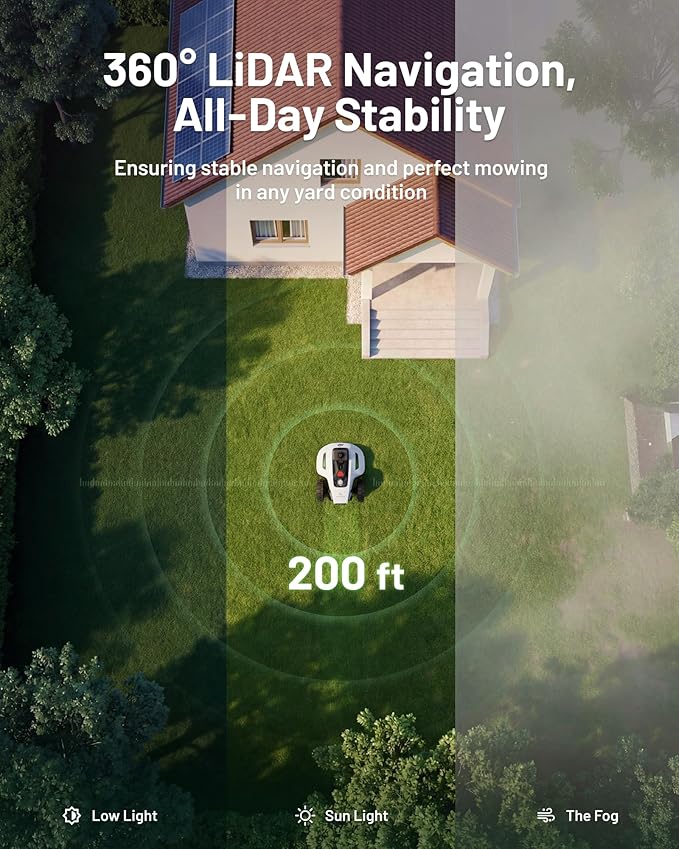 (2026 Upgrade) Mammotion YUKA mini 2 1000H Robotic Lawn Mower, for 0.25 Acre, 360° LiDAR + AI Vision, 45% Slope, DropMow, Smart Battery Management,Cutting Heights 2.0"-3.5"