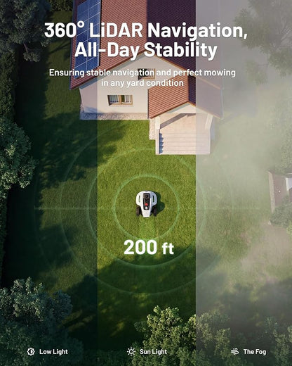 (2026 Upgrade) Mammotion YUKA mini 2 1000H Robotic Lawn Mower, for 0.25 Acre, 360° LiDAR + AI Vision, 45% Slope, DropMow, Smart Battery Management,Cutting Heights 2.0"-3.5"
