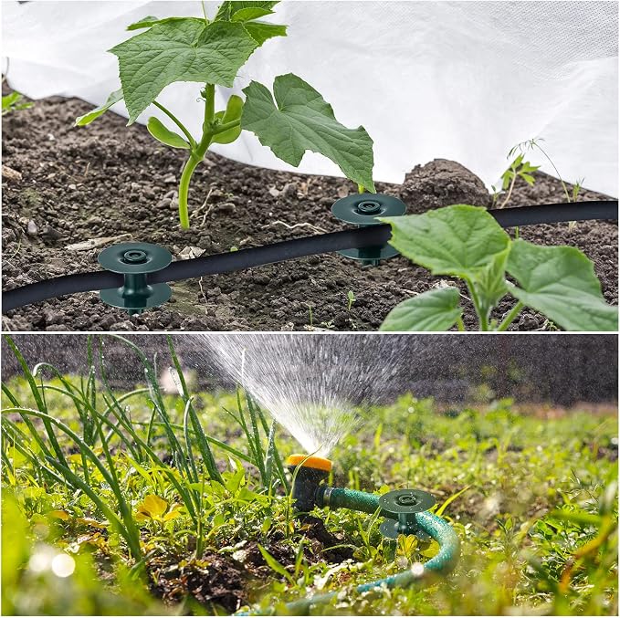 Chumia 10 Inch Garden Hose Guide Spike, Zinc Coated Rustproof Heavy Duty Metal Stake, Sturdy Top, Keeps Garden Hose Out of Flower Beds, Hose Guard for Yard Plant Protection