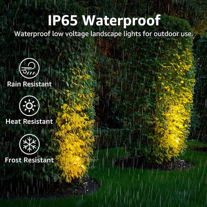 SUNVIE 3W Low Voltage Landscape Lighting LED Landscape Spotlights with Connectors Waterproof Low Voltage Landscape Lights 3000K Warm White Uplights Outdoor Spot Lights for Yard Garden House, 4 Pack | Waterproof 12-24V Low Voltage Landscape Light 300LM ...