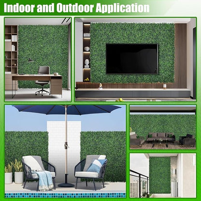 Artificial Boxwood Roll, 72x160 in (80 sqft) UV-Anti Faux Ivy Grass Wall Backdrop for Balcony Privacy, Fake Grennery Wall Decor for Garden, Patio, Backyard