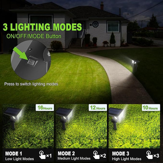Latband Solar Spot Lights Outdoor Waterproof IP67, Solar Powered Lights Outdoor with 53 LED & 3 Modes, Landscape Spotlight Wall Light for Garden Yard Pathway Driveway 4 Pack (Cool White)